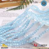 1 Strand 6mm Matte-Blue Rondelle Faceted Glass Crystal Beads 75pcs