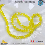 1 Strand 6mm Clear Yellow AB Rondelle Faceted Glass Crystal Beads 75pcs