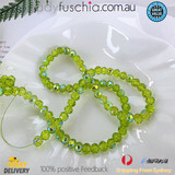 1 Strand 6mm Clear Green AB Rondelle Faceted Glass Crystal Beads 75pcs