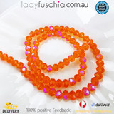 1 Strand 6mm Clear Orange AB Rondelle Faceted Glass Crystal Beads 75pcs