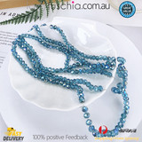 1 Strand 6mm Clear Dark-Blue AB Rondelle Faceted Glass Crystal Beads 75pcs