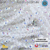 1 Strand 6mm Clear AB Rondelle Faceted Glass Crystal Beads 75pcs 6mm-041