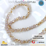 1 Strand 6mm Clear Gold Cream Rondelle Faceted Glass Crystal Beads 75pcs 6mm-044