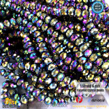 1 Strand 6mm Metallic Multi Rondelle Faceted Glass Crystal Beads 75pcs 6mm-049