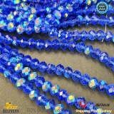 1 Strand 8mm Clear Royal Blue HalfAB Rondelle Faceted Glass Crystal Beads 60pcs 8mm-033