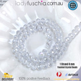 1 Strand 8mm Transparent Light Blue Rondelle Faceted Glass Crystal Beads 60pcs 8mm-039