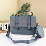 Blue Grey Small Women's Modern Bags with Coin Purse B6470