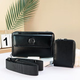 Black Small Wide Shoulder Strap Modern Bags with Coin Purse B6481