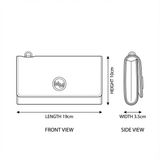 Tri-Fold Long Wallet with Wrist Band Credit Card Holder Lady Purse