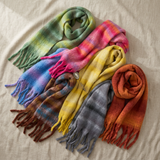 Women Winter Scarf Soft Warm Long Scarf 38×200cm Gradient Color Tassel Shawl Fashion Cozy Acrylic Scarf-2688