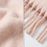 Women Classic Long Winter Scarf Plain Soft Warm Tassel Scarf Acrylic Shawl Wrap 200cm-2685