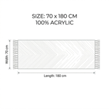 Extra Wide 70cm Winter Shawl – Soft Cozy 180cm Wrap with Fringe-2693