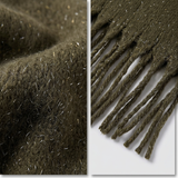 Women Sparkle Knit Winter Scarf Metallic Thread Soft Warm Tassel Blanket Scarf Shawl Wrap-2681