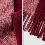 Women Warm Winter Scarf Soft Long Tassel Blanket Scarf 50×190cm Brushed Acrylic Shawl Wrap-2677