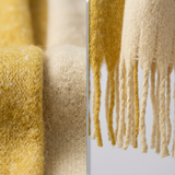 Women Warm Winter Scarf Soft Long Tassel Blanket Scarf 50×190cm Brushed Acrylic Shawl Wrap-2677