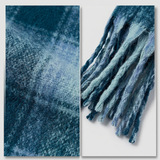 Women Plaid Winter Scarf Soft Long Tassel Scarf 50×190cm Warm Blanket Scarf Brushed Acrylic Shawl Wrap-2675