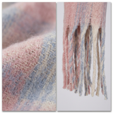 Women Plaid Winter Scarf Soft Long Tassel Scarf 50×190cm Warm Blanket Scarf Brushed Acrylic Shawl Wrap-2675