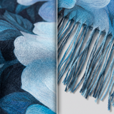Women Winter Floral Print Scarf Soft Warm Long Shawl Wrap 70×180cm Fashion Tassel Blanket Scarf Lightweight Acrylic-2622