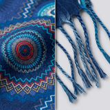 Women Boho Mandala Print Scarf Winter Long Shawl Wrap 70×180cm Soft Tassel Blanket Scarf Lightweight Acrylic-2623
