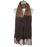 Women Winter Scarf Soft Warm Fuzzy Plaid Tassel Shawl Wrap Long Neck Scarf