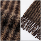 Women Winter Scarf Soft Warm Fuzzy Stripe Tassel Scarf Long Thick Cozy Shawl Wrap Acrylic Neck Scarf