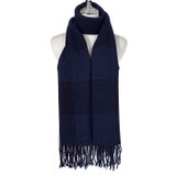 Women Winter Scarf Soft Warm Checked Tassel Shawl Wrap Oversized Plaid Blanket Scarf 60x180cm