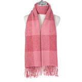 Women Winter Scarf Soft Warm Checked Tassel Shawl Wrap Oversized Plaid Blanket Scarf 60x180cm