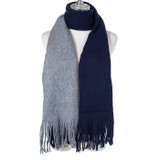 Women Winter Scarf Two Tone Knit Tassel Scarf Soft Warm Long Shawl Wrap Reversible 40x180cm
