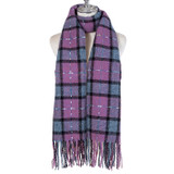Women Winter Plaid Scarf Soft Warm Checked Tassel Shawl Wrap Thick Long Scarf 70x180cm