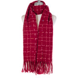 Women Winter Plaid Scarf Soft Warm Checked Shawl Wrap Long Tassel Tartan Scarf 70x190cm