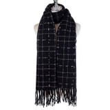 Women Winter Plaid Scarf Soft Warm Checked Shawl Wrap Long Tassel Tartan Scarf 70x190cm