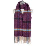 Women Winter Scarf Soft Warm Plaid Checked Tassel Shawl Wrap Long Oversized Neck Scarf