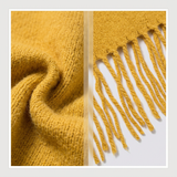 Women Oversized Winter Scarf Soft Warm Plain Tassel Shawl Wrap Thick Long Solid Colour Blanket Scarf