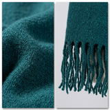 Women Oversized Winter Scarf Soft Warm Plain Tassel Shawl Wrap Thick Long Solid Colour Blanket Scarf