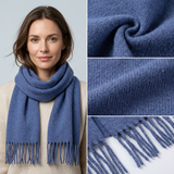 Women Oversized Winter Scarf Soft Warm Plain Tassel Shawl Wrap Thick Long Solid Colour Blanket Scarf