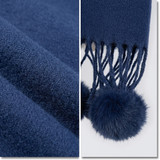 Women Pom Pom Winter Scarf Soft Warm Oversized Shawl Wrap Long Tassel Faux Fur Ball Scarf Ladies Neck Warmer