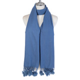 Women Pom Pom Winter Scarf Soft Warm Oversized Shawl Wrap Long Tassel Faux Fur Ball Scarf Ladies Neck Warmer