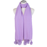 Women Pom Pom Winter Scarf Soft Warm Oversized Shawl Wrap Long Tassel Faux Fur Ball Scarf Ladies Neck Warmer