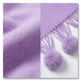 Women Pom Pom Winter Scarf Soft Warm Oversized Shawl Wrap Long Tassel Faux Fur Ball Scarf Ladies Neck Warmer