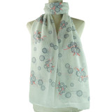 White Bubble Pattern All Season Scarf