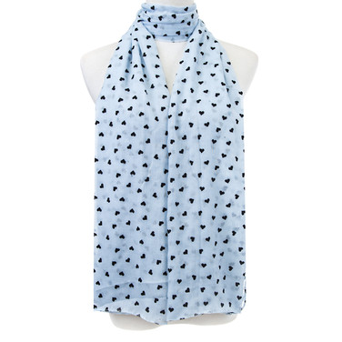 Blue Heart Pattern Premium Large Soft Lightweight All Seasons Scarve Shawl Wrap Blue Heart Pattern Premium Large Soft Lightweight All Seasons Scarve Shawl Wrap