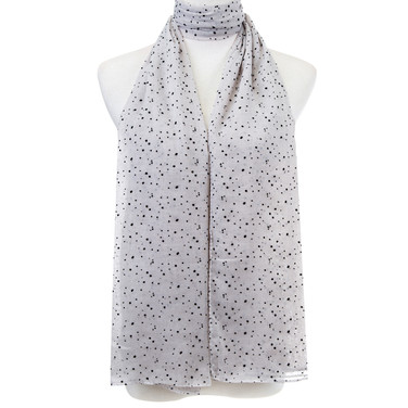 Grey Polka dots Pattern Premium Large Soft Lightweight All Seasons Scarve Shawl Wrap