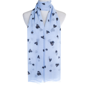 Blue Hearts Pattern Premium Large Soft Lightweight All Seasons Scarve Shawl Wrap Blue Hearts Pattern Premium Large Soft Lightweight All Seasons Scarve Shawl Wrap
