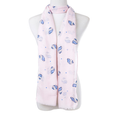 Pink Unicorn With Silve Sparkles Scarf SC8748