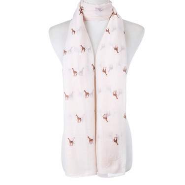 Beige Cute Giraffe Print Scarf SC8772