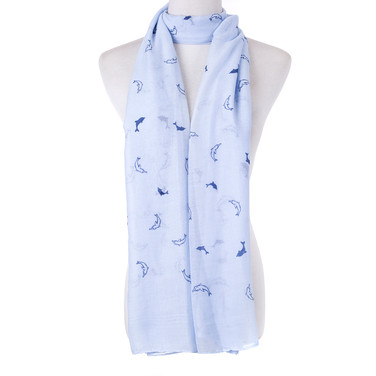 Blue Sea Animal Dolphin Print Scarf SC8773