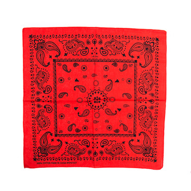 100% COTTON BANDANAS Paisley Square Head Scarf BPS061 RED