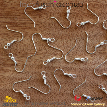 200Pcs Silver Plated Earring Hooks, Bulk Packs, FREE Silicone Back