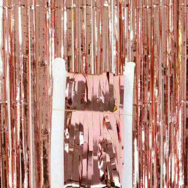 Metallic Tinsel Curtain Foil 2m - Pink