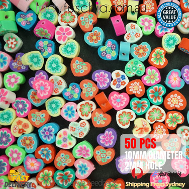 10MM POLYMERE CLAY HEART FLOWER 10MM POLYMERE CLAY HEART FLOWER